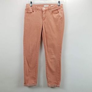 CC - Jessica Simpson Cropped Capri Skinny Jeans Womens 28 / 6 Rolled Pink Salmon